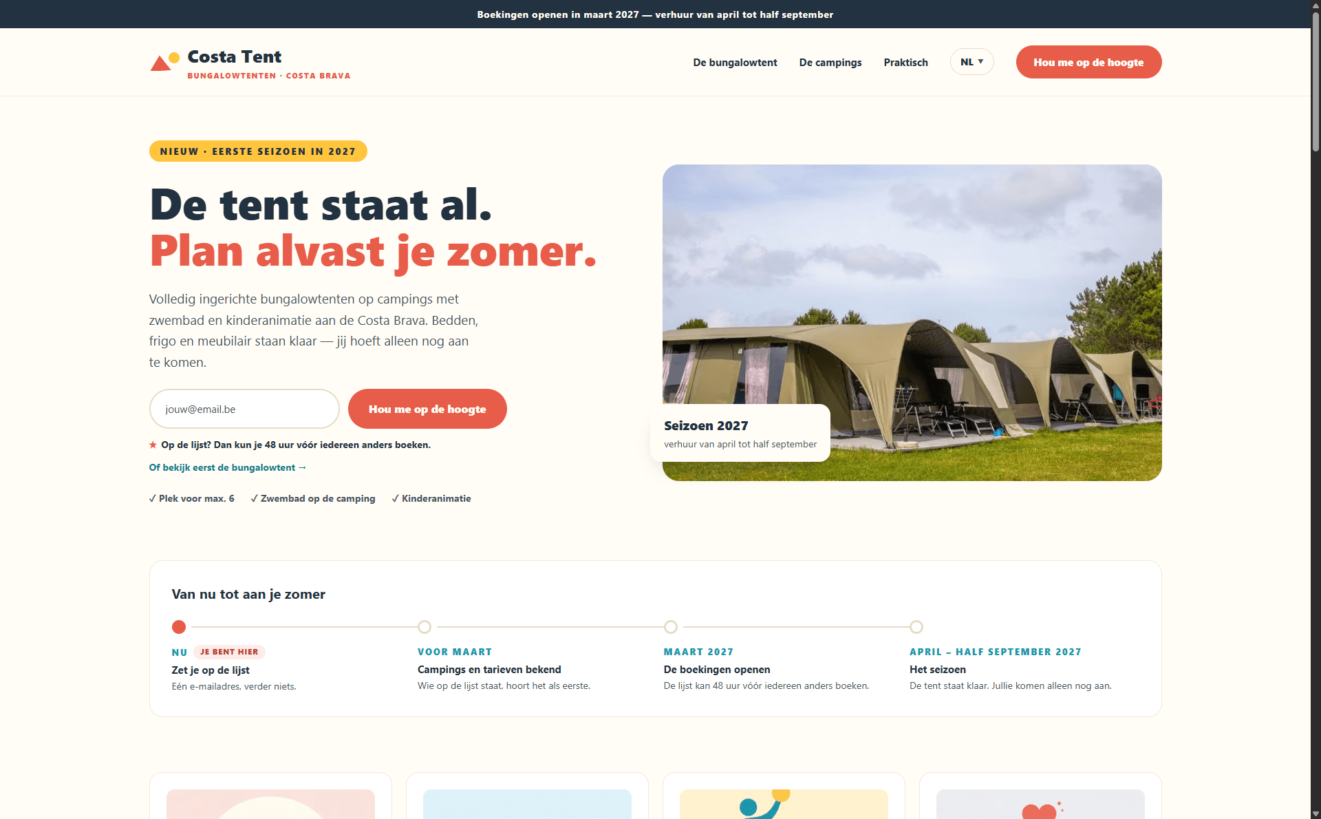 Costa Tent website